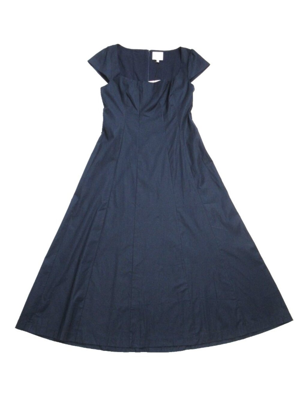 NWT Reformation Harlie in Navy Blue Cotton Cap-Sleeve A-Line Midi Dress 12 - Picture 2 of 5